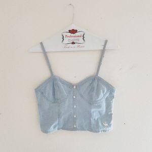 Light blue bustier top